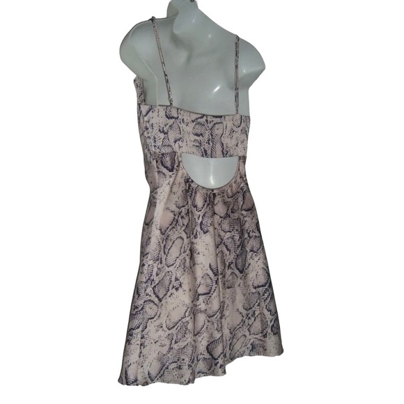 Cotton Candy LA Dress Pink Slip Navy Snakeskin Open Back 90's Style Sexy Mini S - Picture 5 of 10